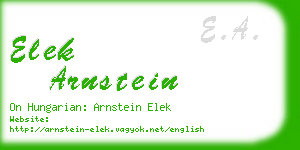 elek arnstein business card
